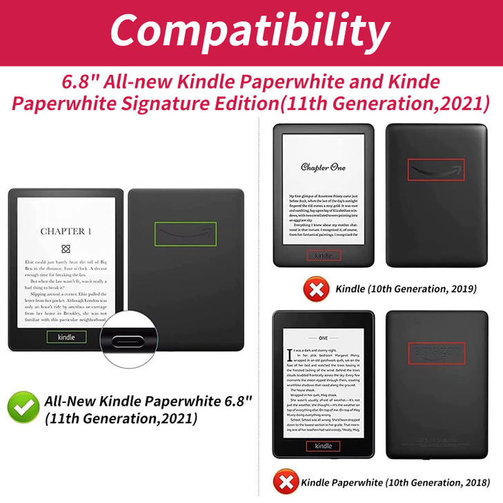 BFSEROBJ Case for 6.8" Kindle Paperwhite 11th Generation 2021 and Kindle Paperwhite Signature Edition Lightweight Smart Case Adjustable Stand Protect