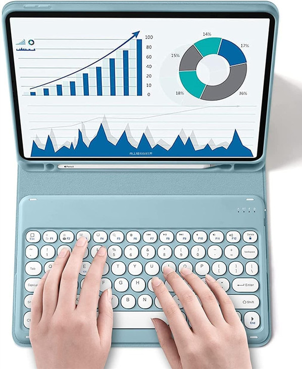 Galaxy Tab S6 Lite Case with Keyboard, Round Key Cute Candy Detachable Magnetic Keyboard Case with S Pen Holder for Galaxy Tab S6 Lite 10.4 inch 2024