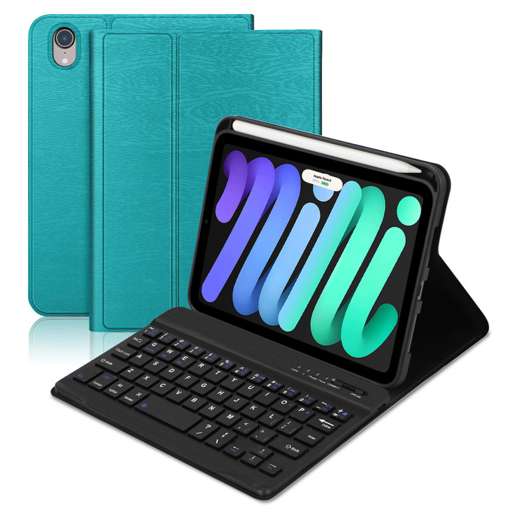 BORIYUAN iPad mini 7th (A17 Pro) Keyboard Case 2024, Detachable Wireless Bluetooth Keyboard Slim Folio Smart Cover with Pencil Holder for iPad mini 7
