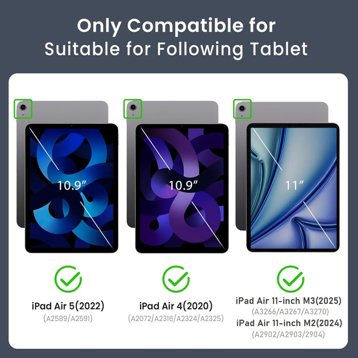 ZtotopCases for iPad Air 11 Inch M3 2025 & M2 2024 /iPad Air 5th/4th Generation 10.9 Inch 2022/2020, iPad Pro 11" 2018 1st, Built-in Screen Protector