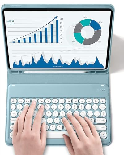 QIYIBOCASE Keyboard Case for iPad Pro 13 Inch (M5) 2025 / (M4) 2024, Flip Stand Cover with Pencil Holder and Round Keys Magnetically Detachable Keybo