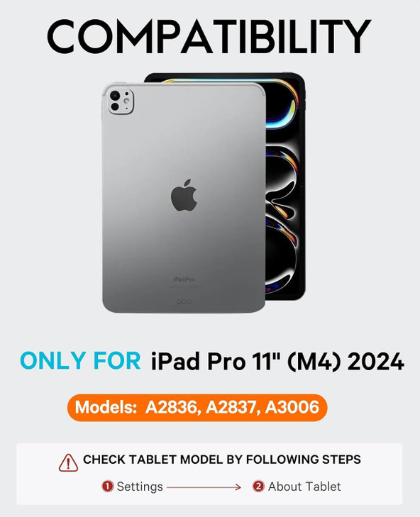 CHESONA Keyboard Case for iPad Pro 11 inch (M4-2024/M5-2025), Magnetic Detachable Keyboard with Backlit, 2 Wireless Channels, Touchpad & Pencil Holde