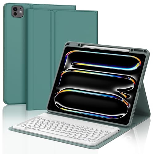 BORIYUAN for iPad Pro 13 Inch (M5 2025 / M4 2024) Case with Keyboard, Detachable Wireless Bluetooth Keyboard Slim Folio Smart Cover for iPad Pro 13"