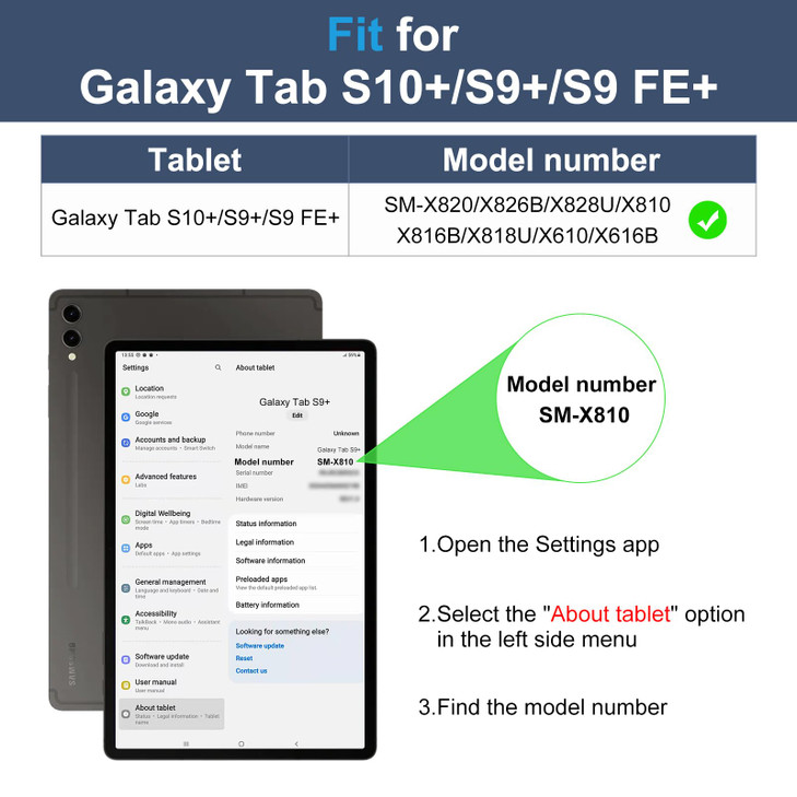 DTTO for Samsung Galaxy Tab S10 Plus 2024 / S9 Plus / S9 FE Plus 5G Case 12.4 Inch 2023, Premium Leather Business Folio Cover with S Pen Holder&Hand