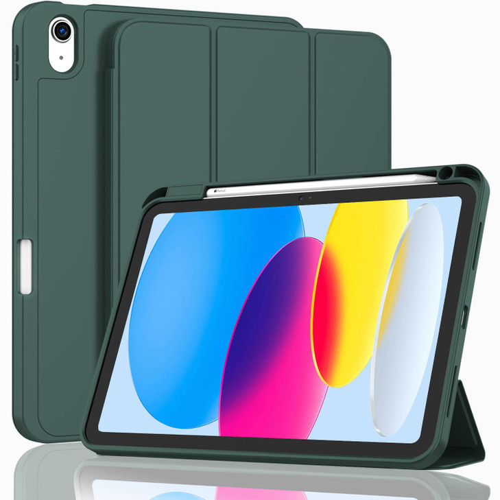 ZryXal iPad (A16) Case/iPad 10th Generation Case [11-Inch 2025/10.9 Inch 2022] with Pencil Holder, Smart Cover with Soft TPU Back [Support Auto Wake/