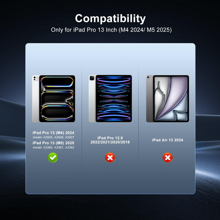 MoKo for iPad Pro 13 Inch Case with Keyboard (M4, 2024), iPad Pro 13 Case with Pencil Holder, Detachable Wireless Keyboard - Multi-Touch Trackpad - 7