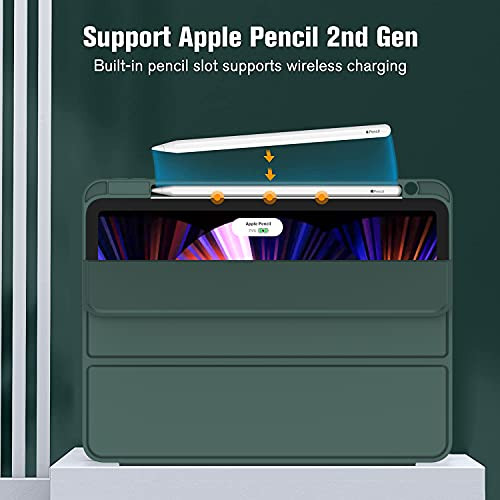 ZryXal New iPad Pro 11 Inch Case 2022(4th Gen)/2021(3rd Gen)/2020(2nd Gen) with Pencil Holder, Smart iPad Case [Support Touch ID and Auto Wake/Sleep]