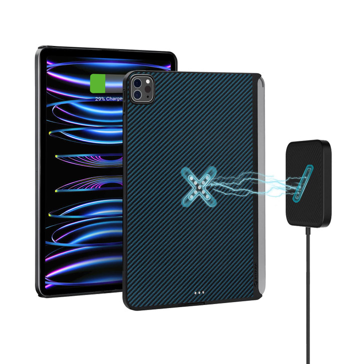 PITAKA iPad Pro 11 Inch Magnetic Wireless-Like Charging Case, Magic Keyboard Compatible, Apple Pencil 2 Charging Support, 1500D Aramid Fiber, Black/B