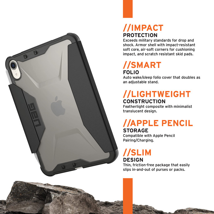 URBAN ARMOR GEAR UAG Designed for iPad mini A17 Pro Case (7th Gen, 2024) A2993 A2995 A2996 8.3" Plyo, Rugged Translucent Multi-Angle Viewing Folio St