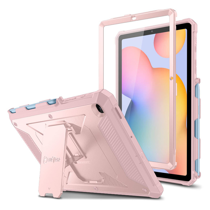 Fintie Shockproof Case for Samsung Galaxy Tab S6 Lite 10.4 Inch 2024/2022/2020, Tuatara Rugged Unibody Hybrid Bumper Kickstand Cover with Built-in Sc