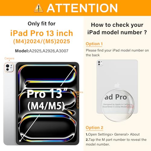 ROISKIN for iPad Pro 13 inch Case (M5 2025 / M4 2024) -with HD Screen Protector, 360 Rotating Kickstand/Handle, Shoulder Strap, Pen Holder, Heavy Dut