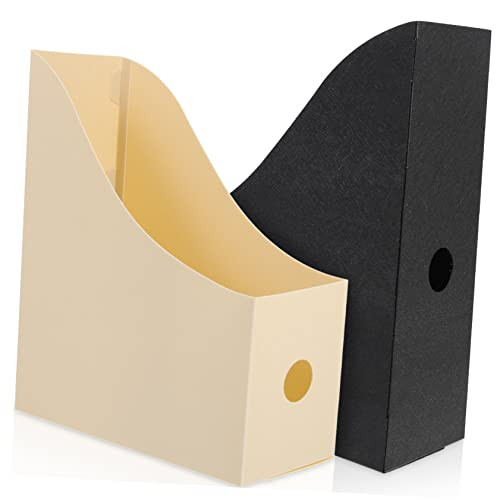 Lurrose Desktop File Organizer 2-Pack Polypropylene Vertical File Holders for Office and Student Use Space-Saving Document Magazine and Book Storage