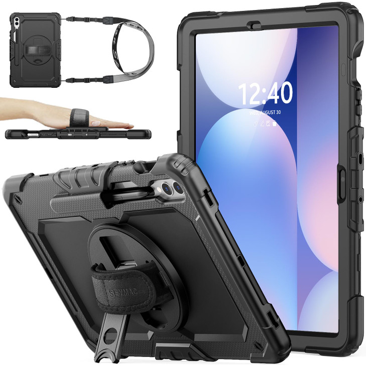 SEYMAC stock Case for Samsung Galaxy Tab S10 Plus/ S9 FE Plus/ S9 Plus 5G Tablet 12.4'' Case with Screen Protector Pencil Holder [360 Rotating Hand S