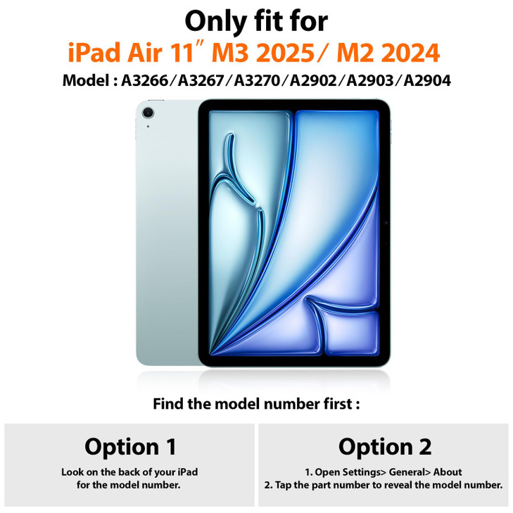 SEYMAC for iPad Air 11 Inch Case M3 2025/M2 2024 (Air 6th Generation), Full-Body Shockproof Protective Case with Screen Protector, 360° Rotating Stan