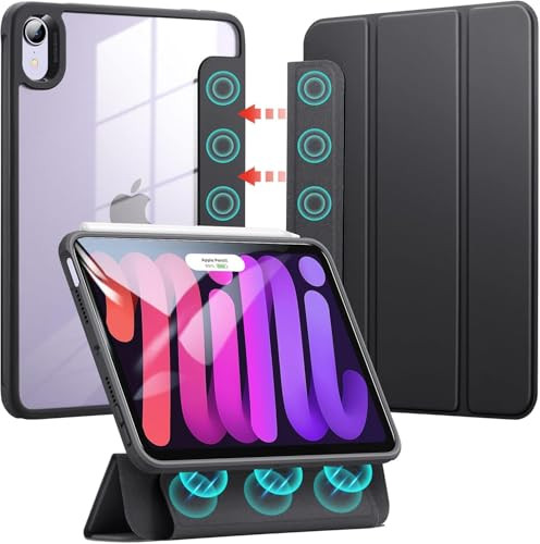 ESR for iPad Mini 7 Case (A17 Pro), iPad Mini 7th/6th Generation Case (2024/2021), Detachable Magnetic Cover, Hard Back, Auto Sleep/Wake, Vertical St