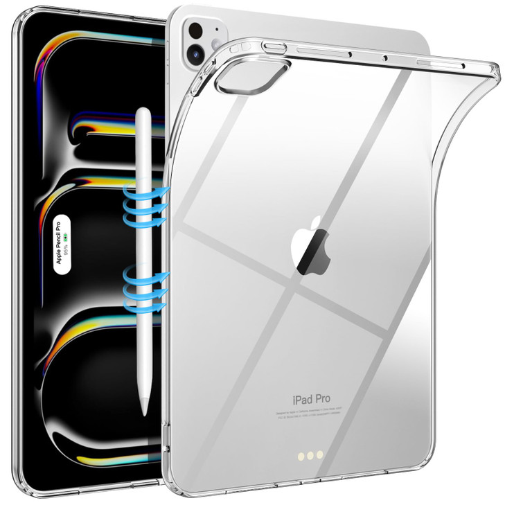 TiMOVO Clear Case for iPad Pro 11 inch (M5/M4) 2025/2024, Slim & Lightweight TPU Transparent Back Protective Cover, Clear