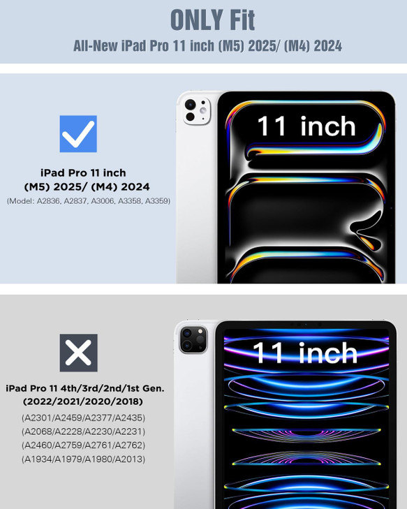 TiMOVO Clear Case for iPad Pro 11 inch (M5/M4) 2025/2024, Slim & Lightweight TPU Transparent Back Protective Cover, Clear