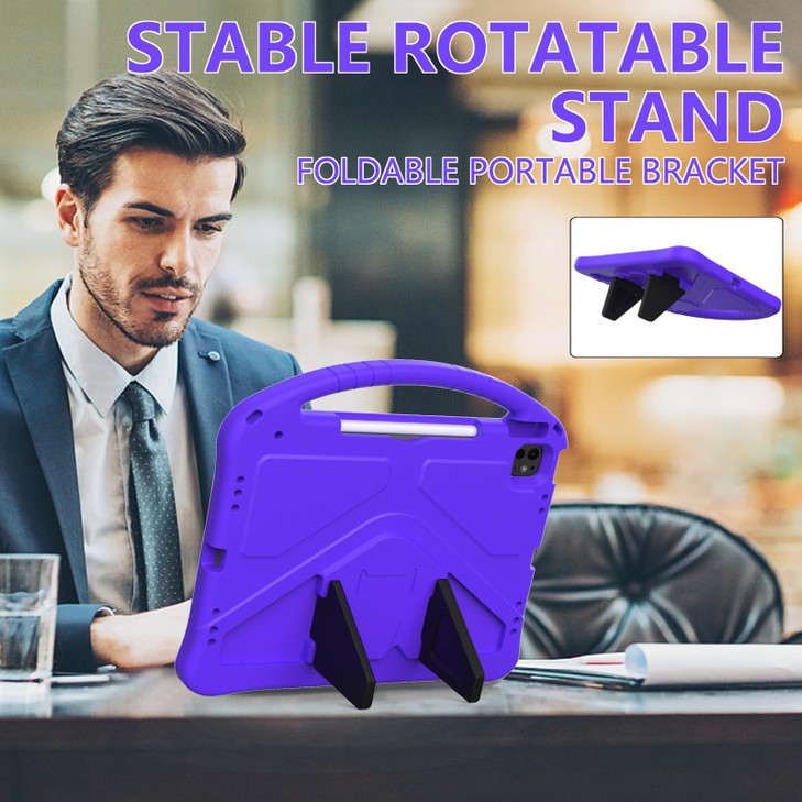 Kids Case for iPad Pro 13" 2025 2024/Air 13" M3 M2, iPad Pro 12.9 2018-2022 Cover with Pencil Holder, Techcircle Lightweight Shockproof EVA Foam Hand