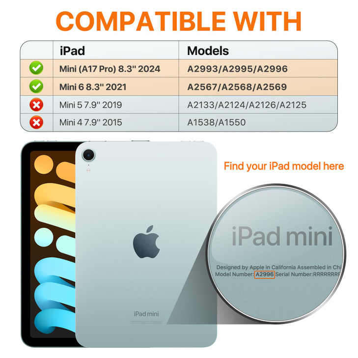 MoKo Case for iPad Mini 7 (A17 Pro), iPad Mini 7th/6th Generation Case 8.3 inch (2024/2021) Thin Lightweight Soft TPU Crystal Clear Cover Drop Protec