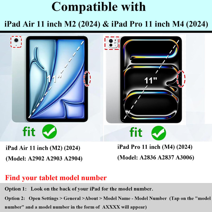 UUcovers Kids Case for iPad Air 11-inch M3/M2 (2025/2024) & iPad Pro 11 inch M4 (2024) with Pencil Holder/Kickstand, Lightweight Anti-Slip Handle Sta