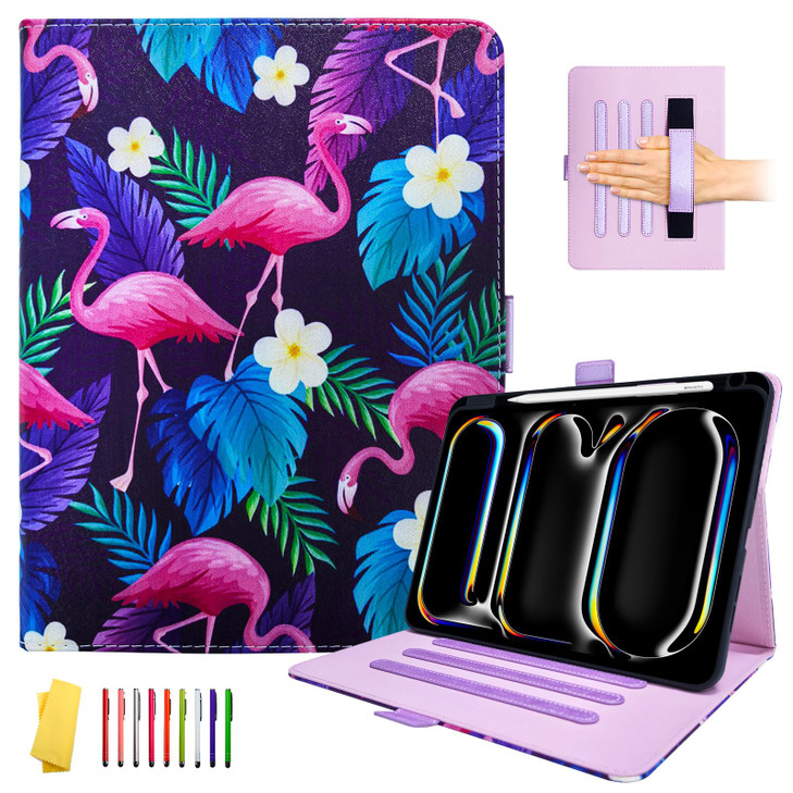 UUcovers for iPad Pro 11 inch M4 Case 2024 (Model: A2836/A2837/A3006),with Stand/Hand Strap/Pencil Holder/Pockets [Auto Wake/Sleep] Magnetic Smart Sl