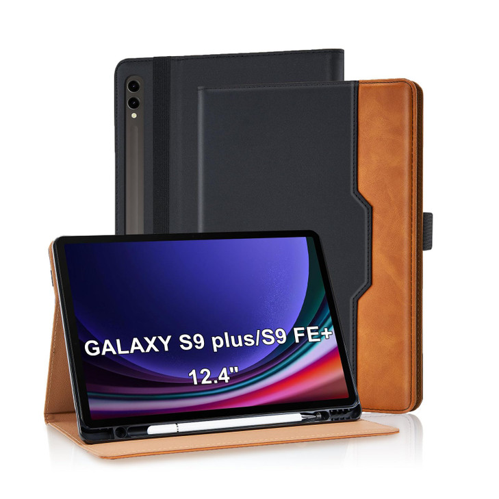 Varohix Case for Samsung Galaxy Tab S10+ Plus 2024 / S9 FE+ Plus/ S9+ Plus 12.4 Inch 2023 Magnetic Multi-Angle Leather Folio Stand Shell Folio with C