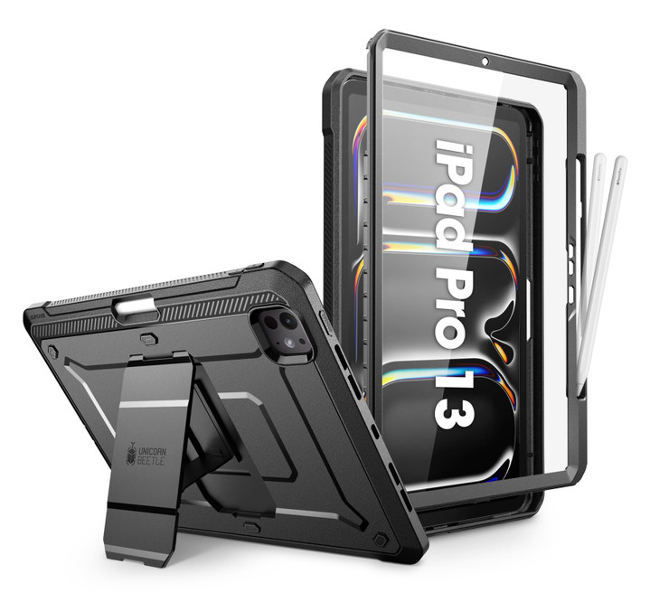 SUPCASE for iPad Pro 13 Inch Case M5/M4 (2025/2024) with Pencil Holder (Unicorn Beetle Pro), [Built-in Screen Protector & Stand] Full-Body Rugged Cov