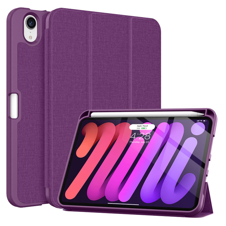 Soke Case for iPad mini 7(A17 Pro) 2024/iPad Mini 6 2021 8.3 inch with Pencil Holder-[Pencil Charging + Auto Wake/Sleep], Soft TPU Back Cover for iPa