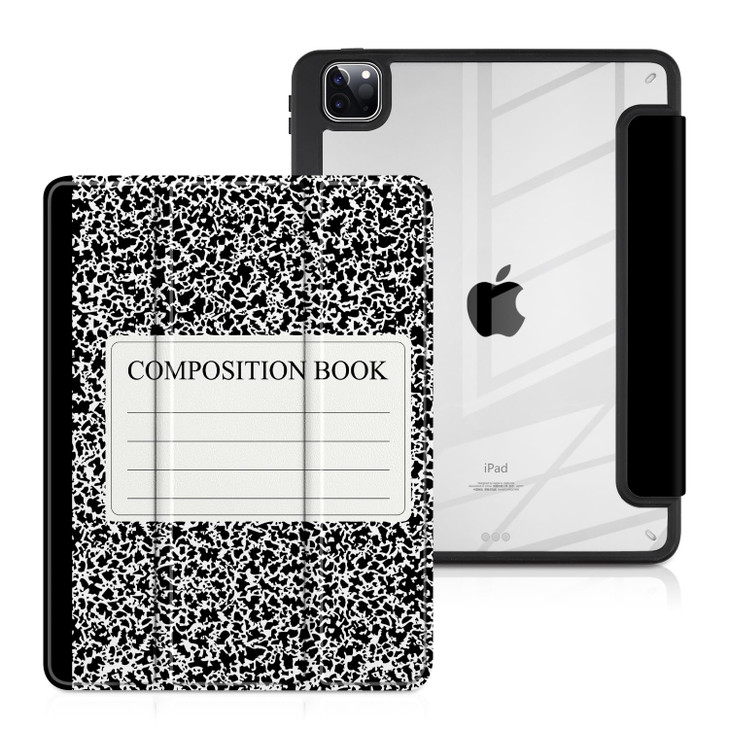 Batianda Case for New iPad Pro 11 inch 2025 M5 2024 M4 Chip [Built-in Pencil Holder] Trifold Stand Shockproof Cover with Clear Transparent Back Shell