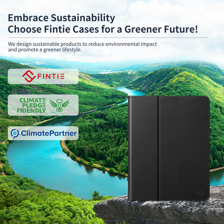 Fintie Folio Case for iPad Air 13-inch (M3) 2025, (M2) 2024 - Premium Vegan Leather Smart Stand Back Cover with Pencil Holder, Auto Wake/Sleep, Black