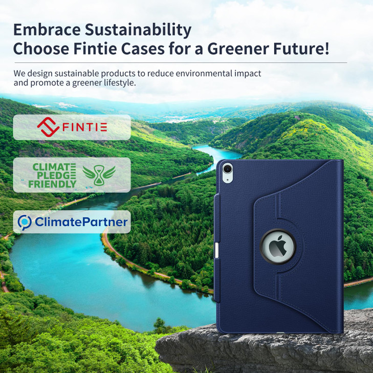 Fintie Rotating Case for iPad Air 13-inch (M3) 2025, (M2) 2024-360 Degree Swiveling Protective Stand Cover with Pencil Holder, Auto Wake/Sleep, Navy