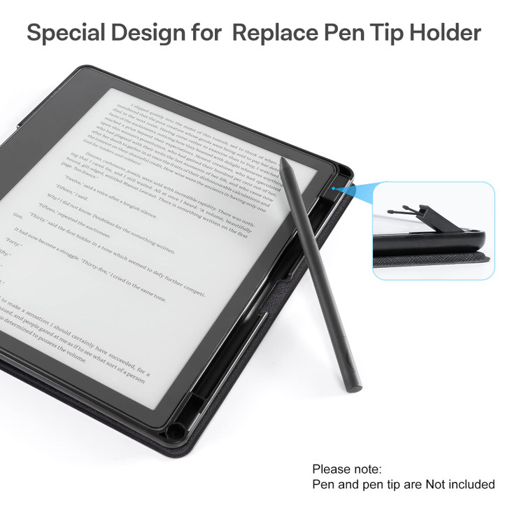 CoBak Case for Kindle Scribe - All New PU Leather Cover with Auto Sleep Wake Feature for Kindle Scribe 10.2" 2022 & 2024 Released with Pen Holder
