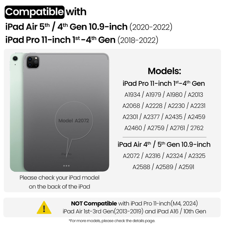 Nillkin iPad Pro 11(1st/2nd/3rd/4th Gen) & iPad Air 5th/4th Generation Case with Keyboard, Magic Trackpad, Rugged Case with Detachable Keyboard, 7 Ba