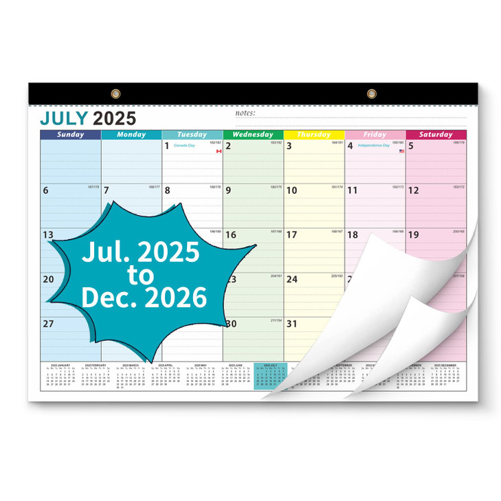 Desk Calendar 2026, AgePlace Wall Calendar 2025-2026 Covers July 2025 - December 2026, 17" X 12" Large Size With Holidays, Desktop Monthly Calendar f
