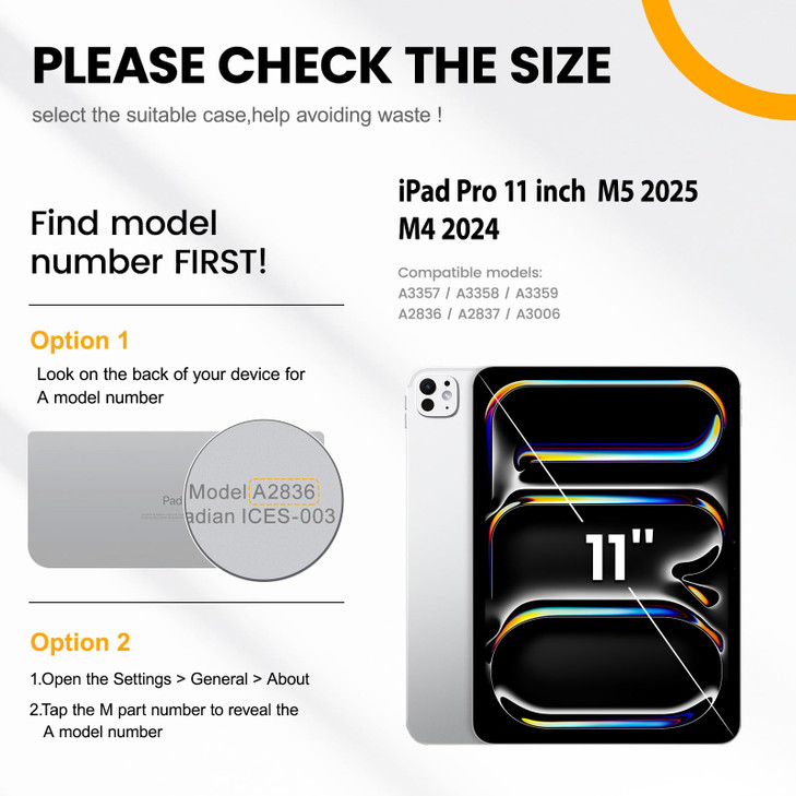 timecity for iPad Pro 11 Inch M5 2025 / M4 2024, 360° Rotating Stand, Pencil Holder & Wireless Charging, Shockproof with Screen Protector & Shoulder