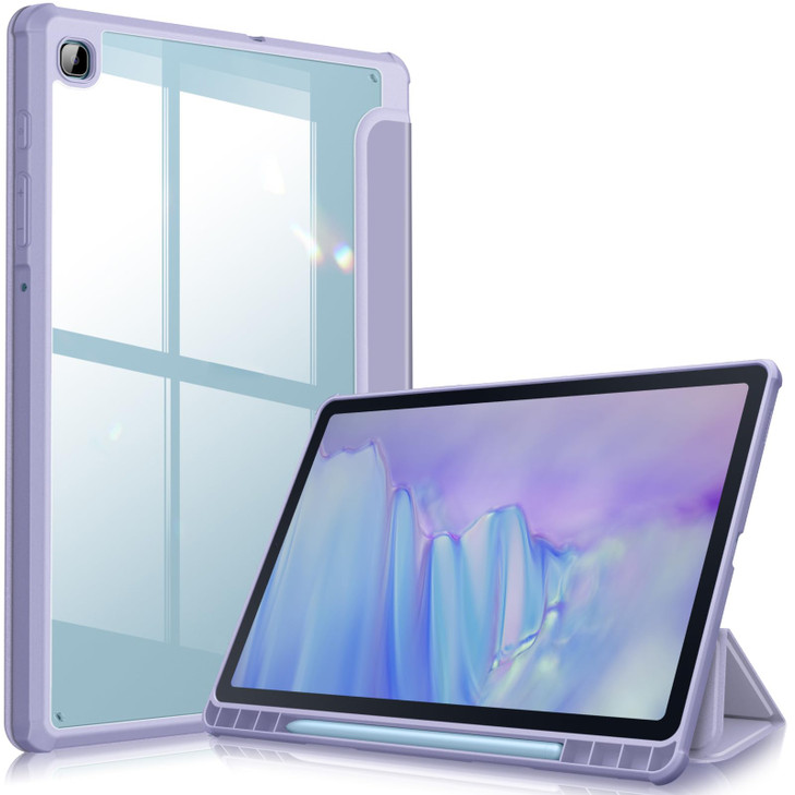 Fintie Hybrid Slim Case for Samsung Galaxy Tab S6 Lite 10.4 Inch 2024/2022/2020 with S Pen Holder, Shockproof Cover with Clear Transparent Back Shell