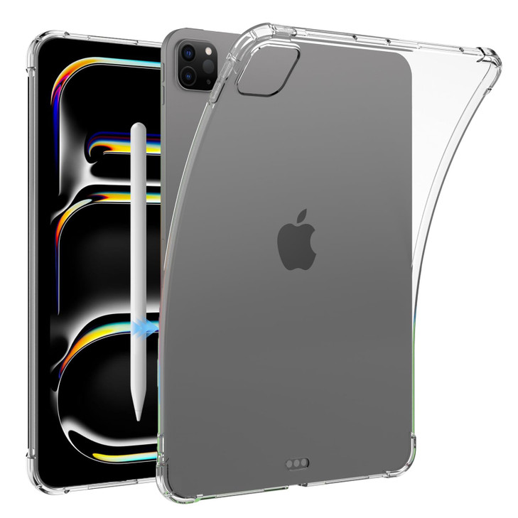 Techcircle Clear Case for iPad Pro 13-inch 2024 (M4) 7th Gen [Support Pencil Charging], Soft TPU Transparent Back Corners Bumper Protective Cover Ant