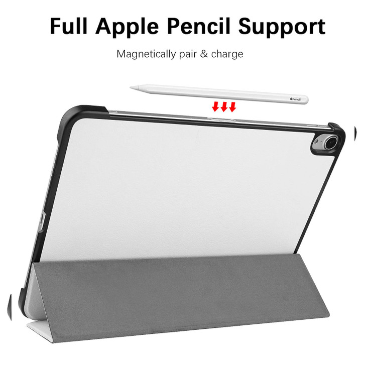 Case for iPad Air 11-inch M3 2025 M2 2024, iPad Air 5/4 10.9"-Techcircle [Support Pencil Charging] Magnetic Smart Trifold Stand Book Cover Slim Hard
