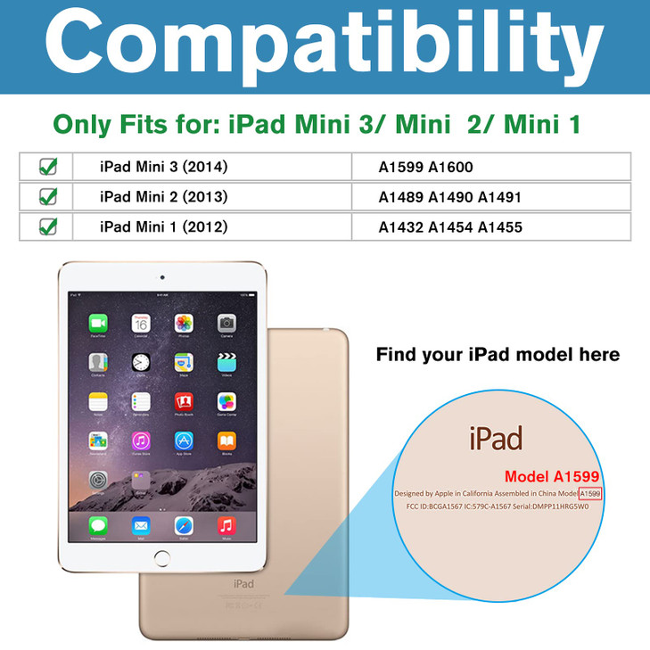 ProCase Smart Case for iPad mini 1 2 3(Model: A1432 A1454 A1455 A1489 A1490 A1491 A1599 A1600), Slim Lightweight Stand Cover with Translucent Frosted