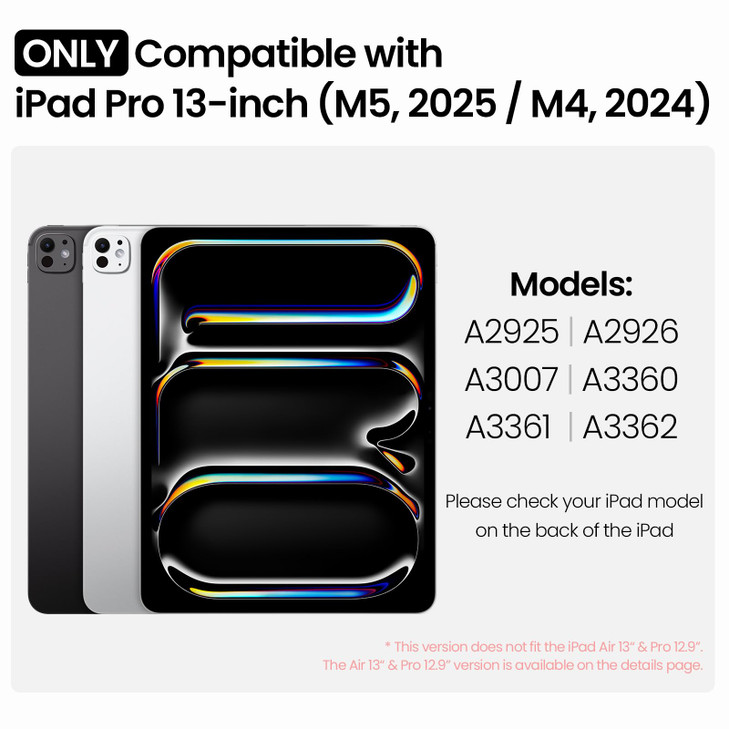 Nillkin iPad Pro 13 inch (M5, 2025/M4,2024) Case with Detachable Keyboard, Magic Trackpad, 7 Colors Backlit, Rugged Keyboard Case with Camera Cover f