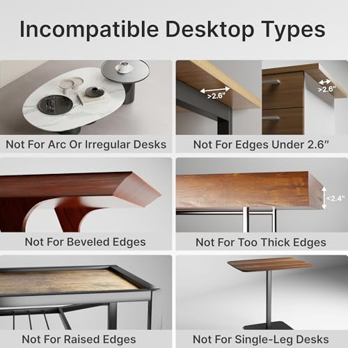 PEGZONE Desk Extender Tray, 24" x 12" Clamp On Desk Shelf, Desk Extension with Storage Drawer, Table Desk Arm Rest, Clamp On Keyboard Tray for Office