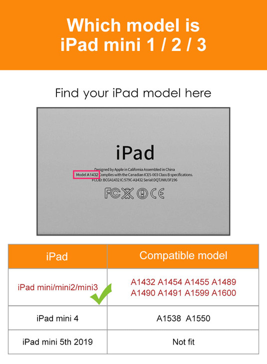 DTTO for iPad mini 1 2 3 Case, Premium Leather Folio Stand Cover Case with Multi-Angle Viewing and Auto Wake-Sleep Function, Front Pocket for iPad mi