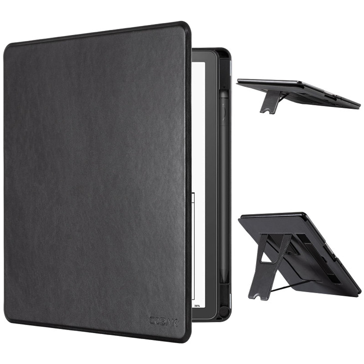 CoBak Case for Kindle Scribe with Two Viewing Angles - All New PU Leather Cover with Auto Sleep Wake, Pen Holder, Hand Strap Feature for Kindle Scrib