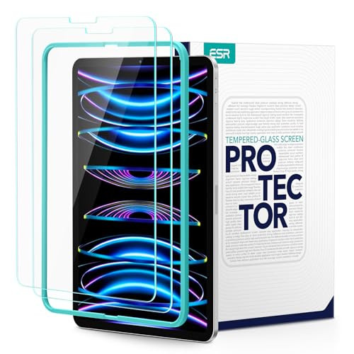 ESR 2 Pack Screen Protector for iPad Air 5th/4th Generation (2022/2020)?iPad Pro 11 Inch (2022/2021/2020/2018) Screen Protector, Tempered-Glass Film
