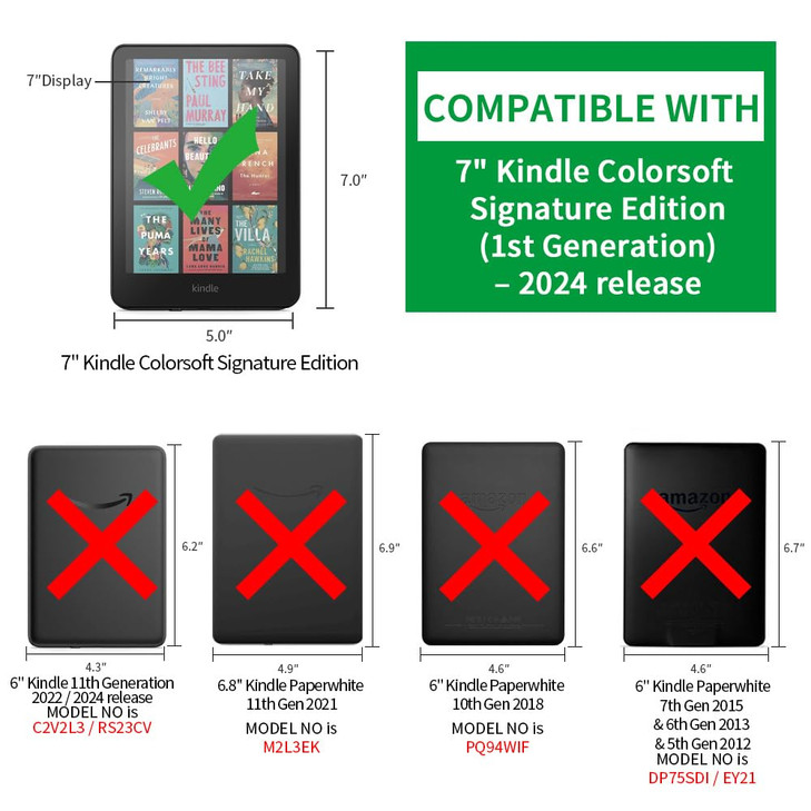 Youngme 5-Pack Anti-Glare (Matte) Screen Protector for 7" Kindle Colorsoft 1th Gen 2024 release, Full Coverage Premium PET Protective Film Eye-Caring