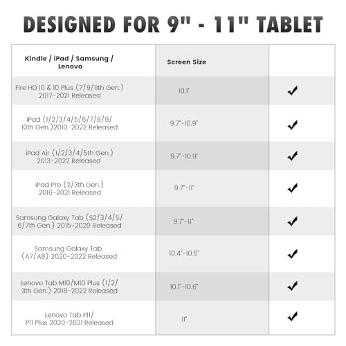 MoKo Security Hand-Strap for 9-11 Inch Tablet, iPad/iPad Pro/IP-ad Air/Kindle Fire HD/Samsung, High-Elasticity Versatile Hand Strap Lightweight Finge