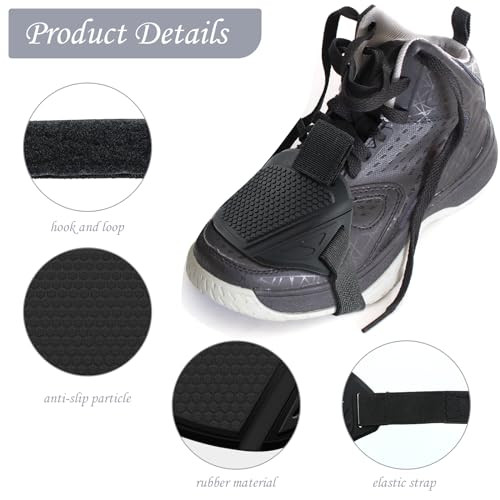 2-Piece Motorcycle Shoe Protector & Rubber Shift Pad, Black