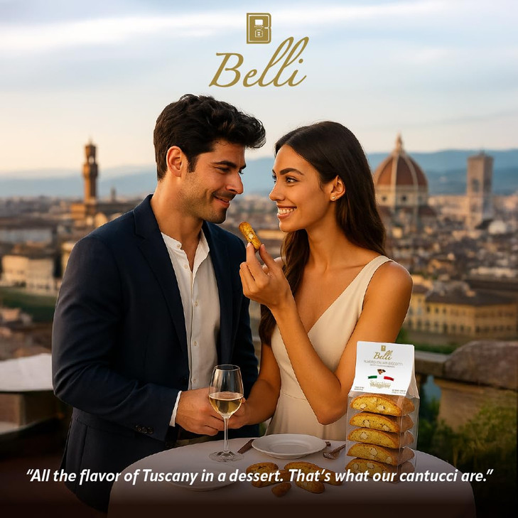 Italian Figs Biscotti | Made in Tuscany, Italy | Belli Traditional Semi Soft Biscuits