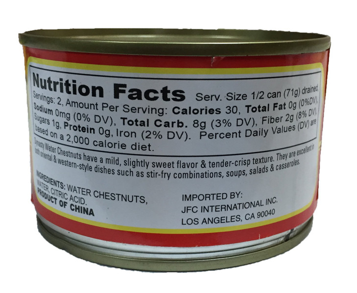 Dynasty Kosher Canned Water Chestnuts 8oz per Can (Whole, 4 Can)