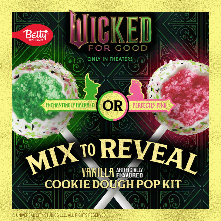 Betty Crocker Wicked for Good Vanilla Cookie Dough Pop Kit, Color Changing Baking Kit, Makes 8 Pops, 9.2 oz